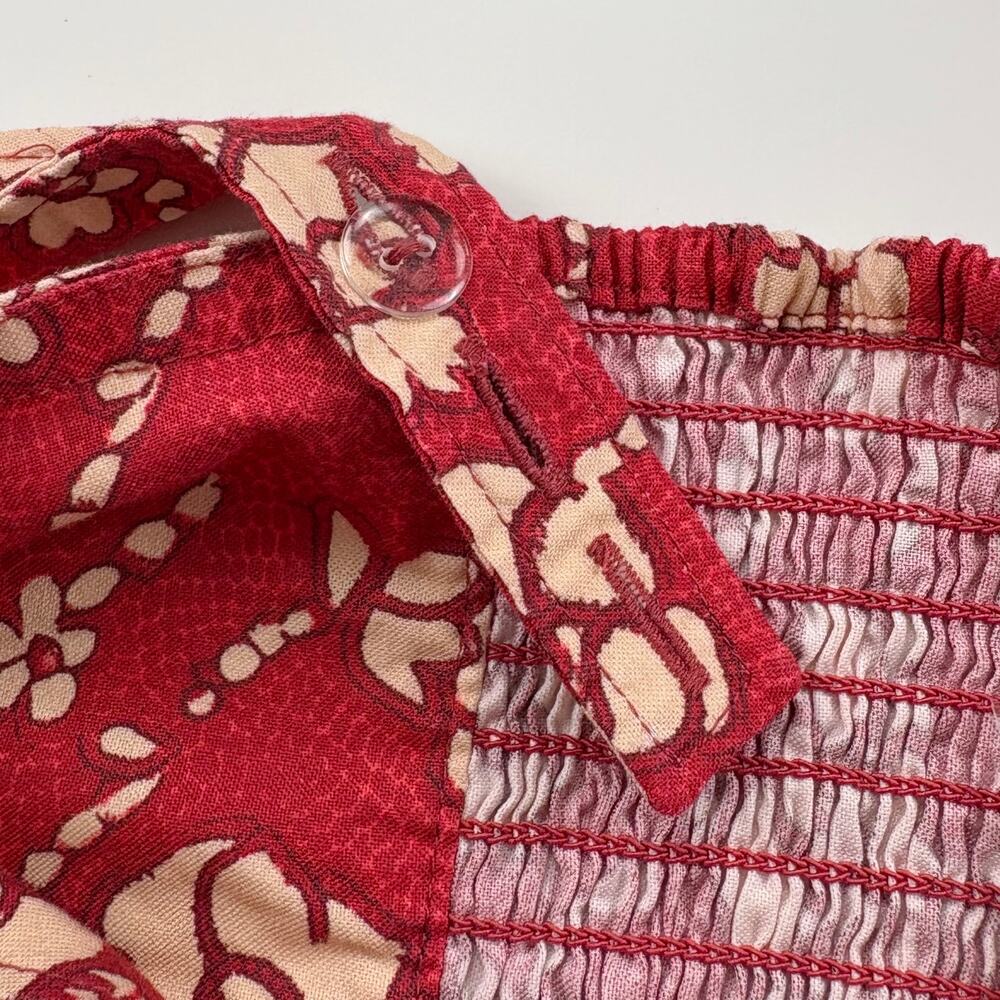 Free People Laters Baby Floral Midi Dress in Red Size XS - Picture 8 of 16